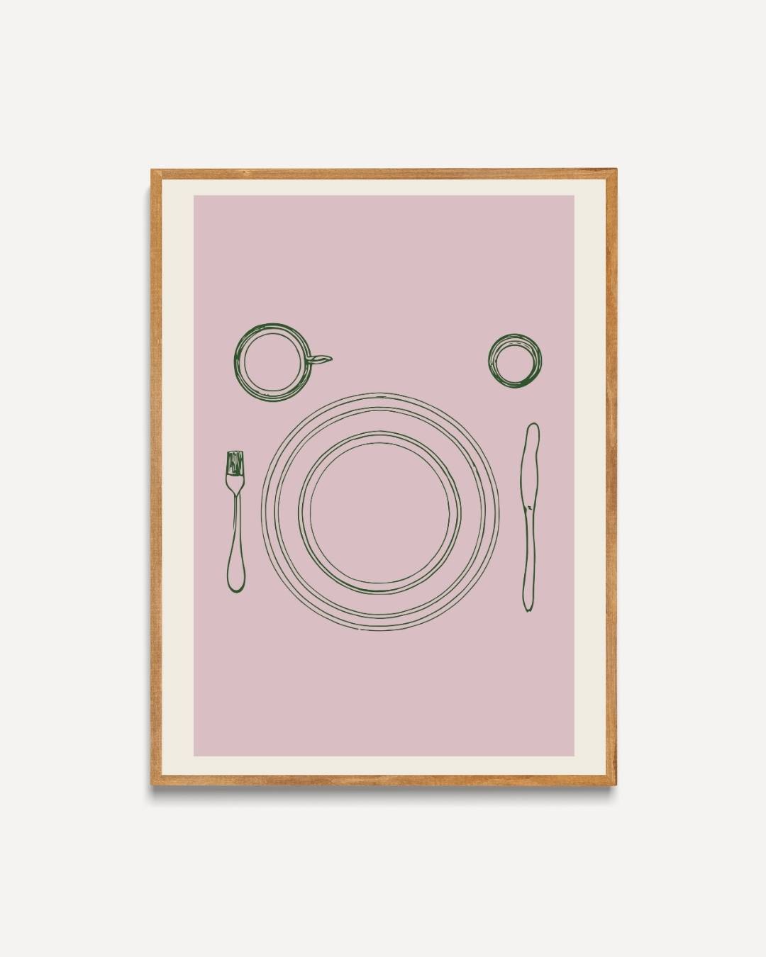 Minimalistische tafelsetting Poster – portret poster als wanddecoratie
