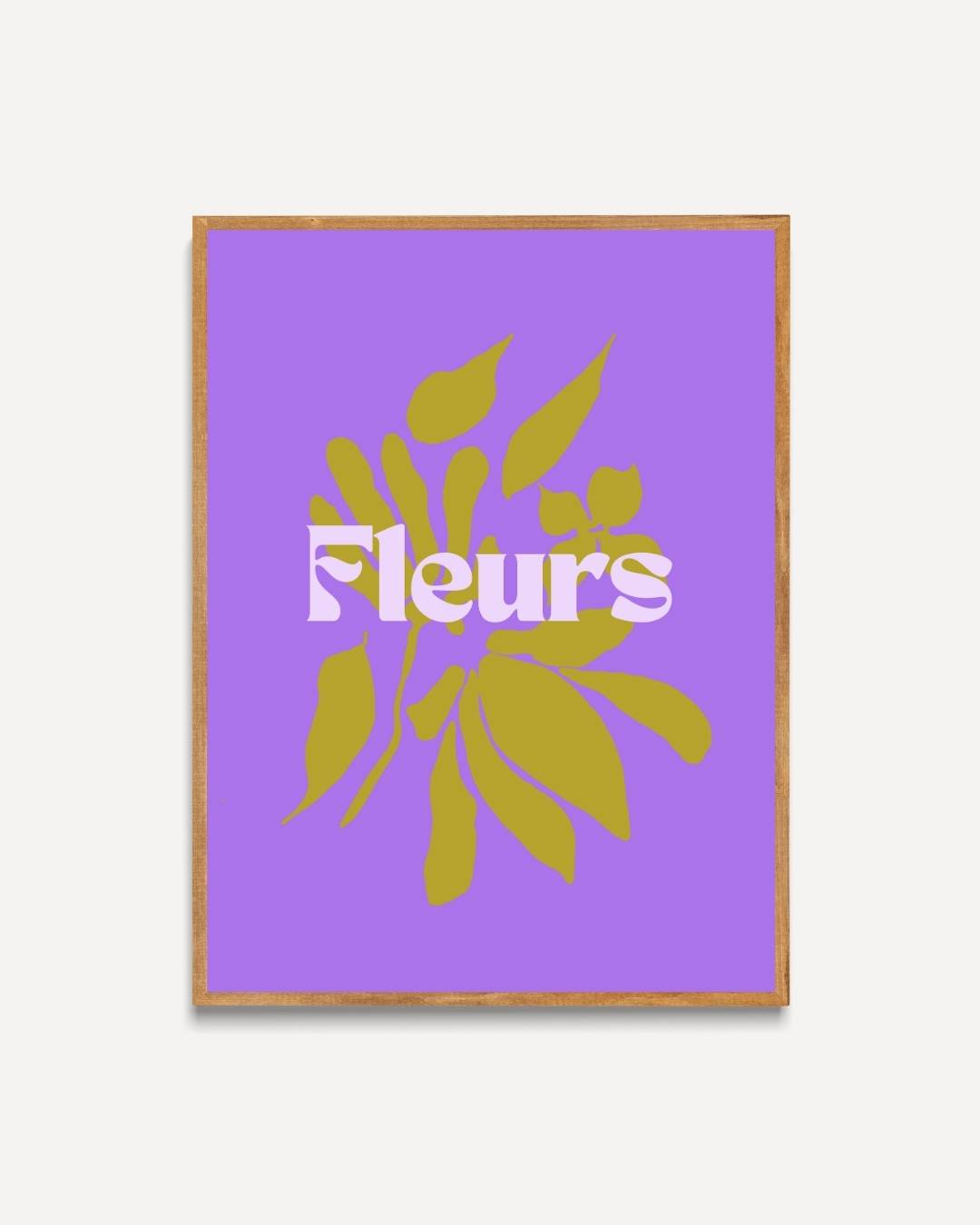 Fleurs gele abstracte bloemensilhouet Poster – portret poster als wanddecoratie