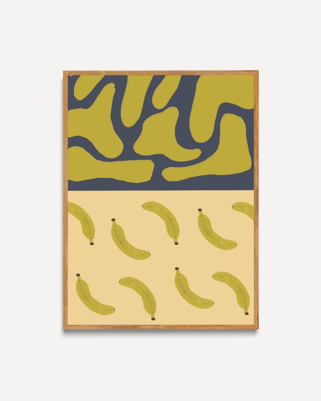Bananenpatroon Poster – portret poster als wanddecoratie