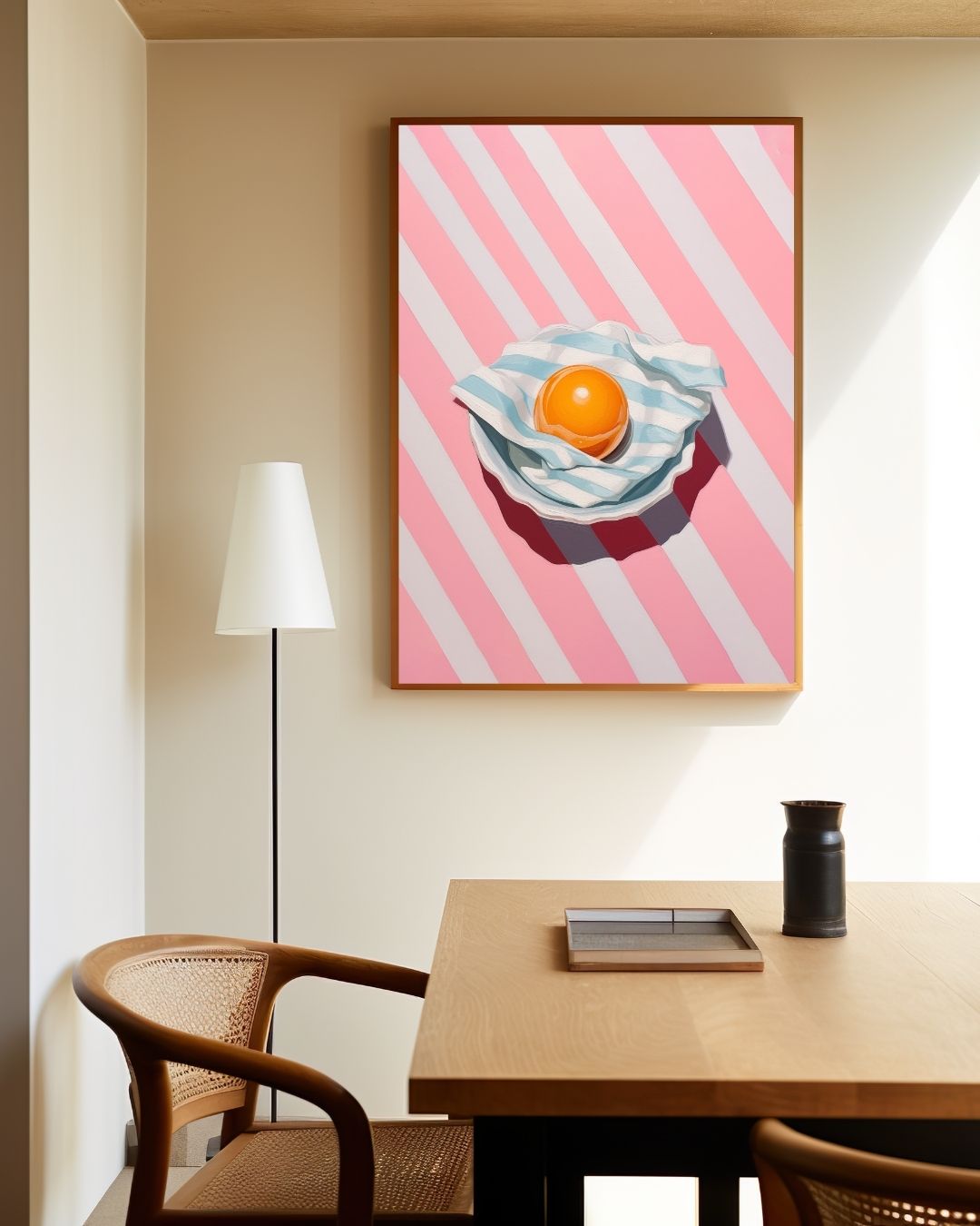Stripes en ei Poster – staande poster voor modern interieur