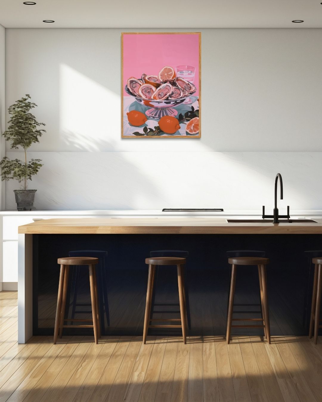 Luxe Oesterschaal Poster – staande poster voor modern interieur