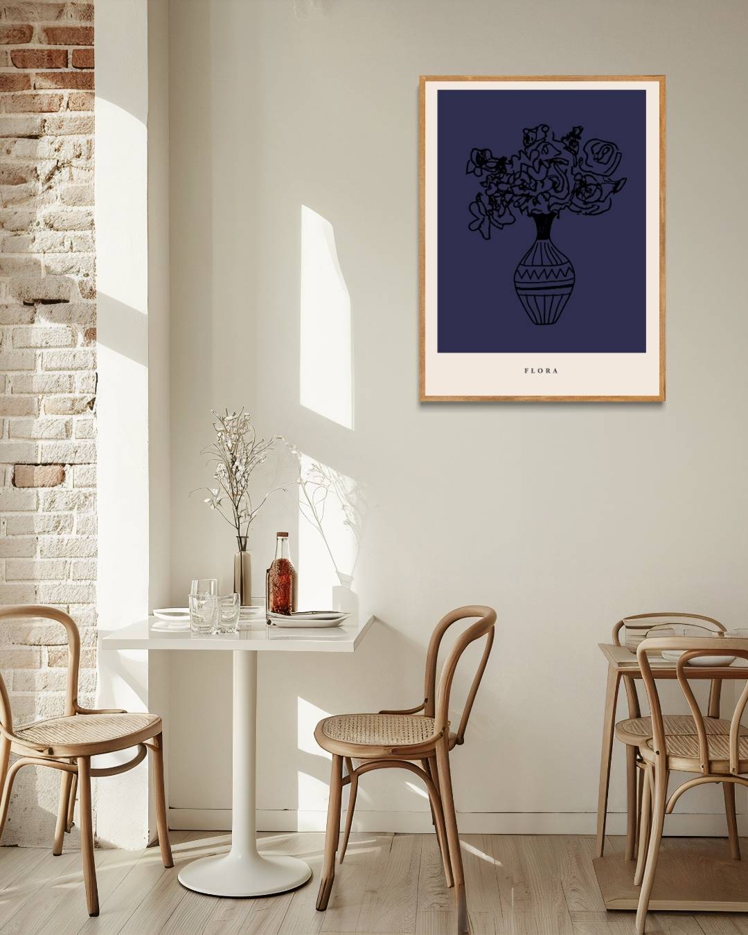 Bloemenvaas lijntekening Poster – staande poster voor modern interieur