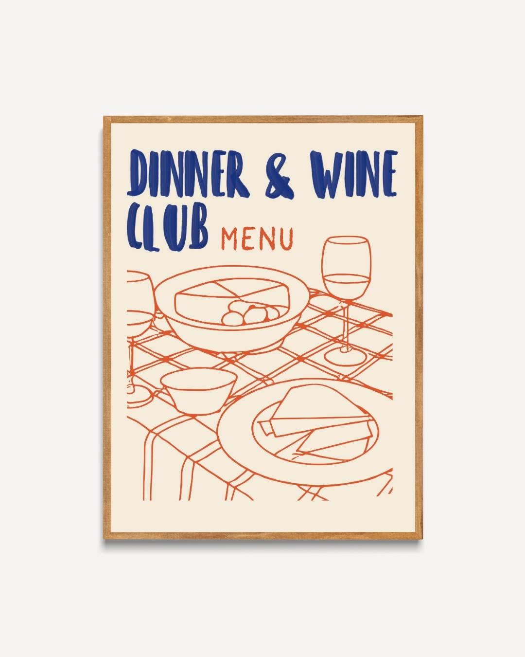 Dinner & wine club Poster – portret poster als wanddecoratie