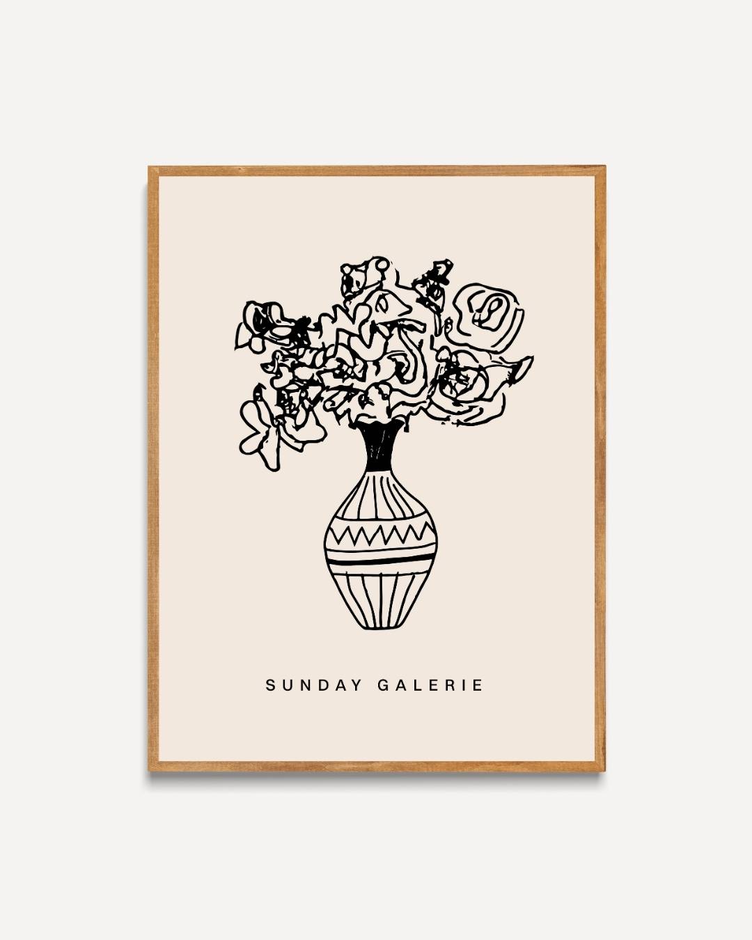 Minimalistische bloemen Poster – portret poster als wanddecoratie