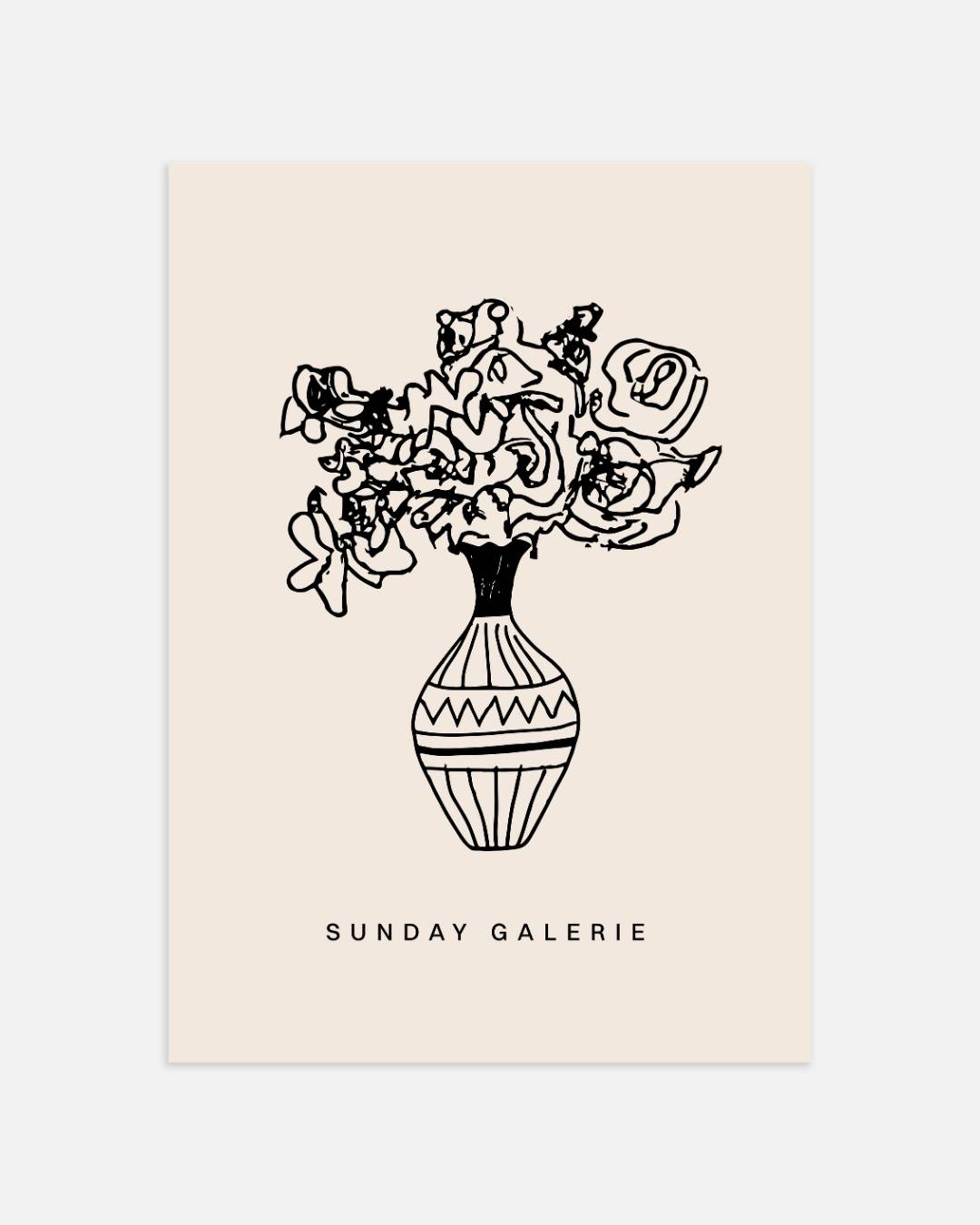 Minimalistische bloemen Poster – portret wanddecoratie van WallArtistic