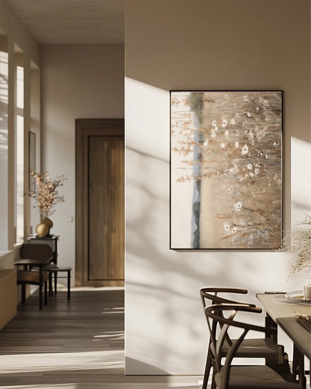 Landschap met wilde bloemen Poster – staande poster voor modern interieur