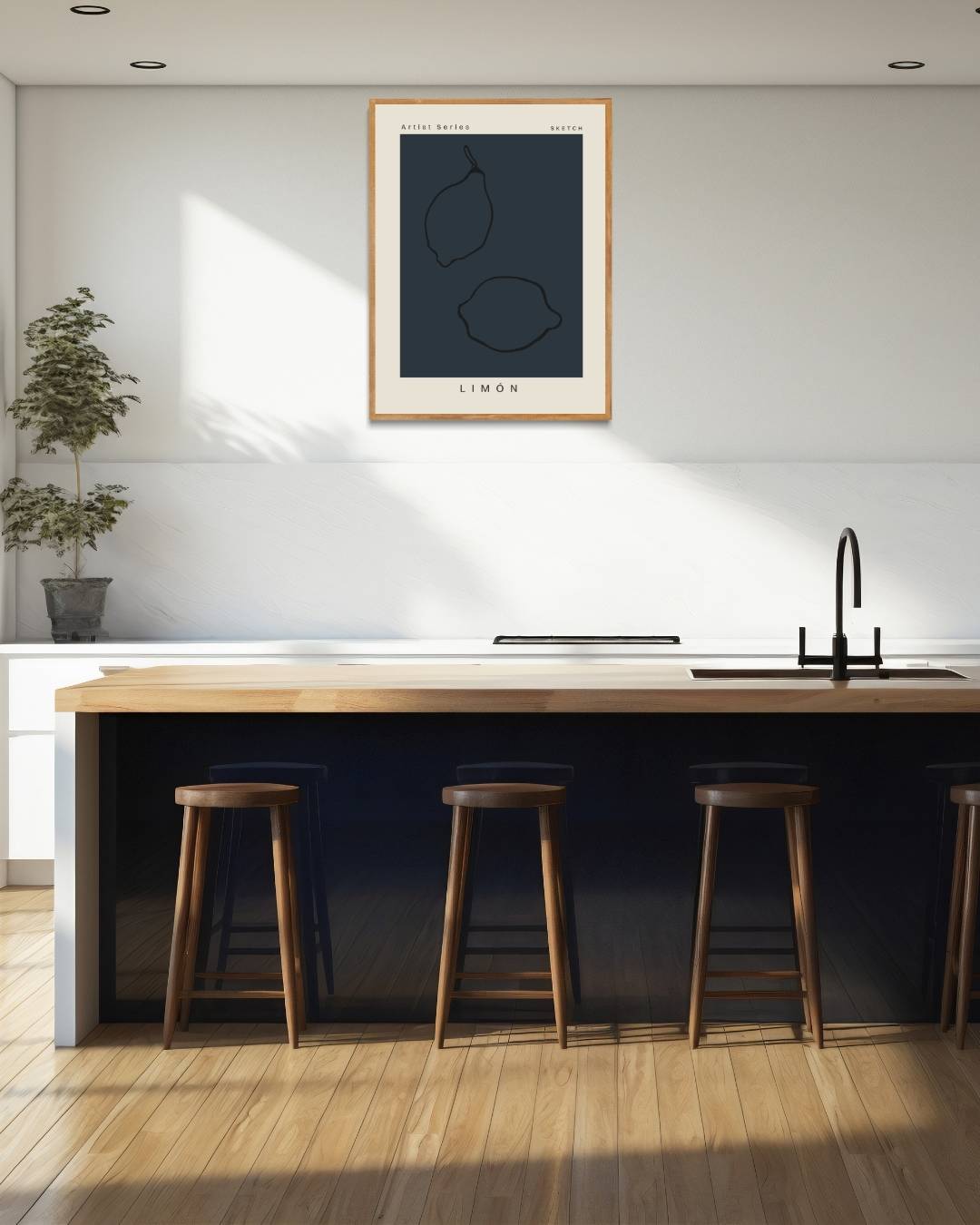 Limoen sketch Poster – staande poster voor modern interieur