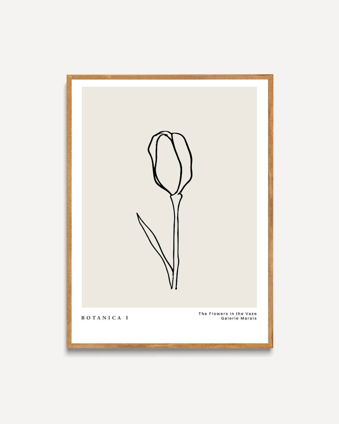 Tulpen lijntekening Poster – portret poster als wanddecoratie