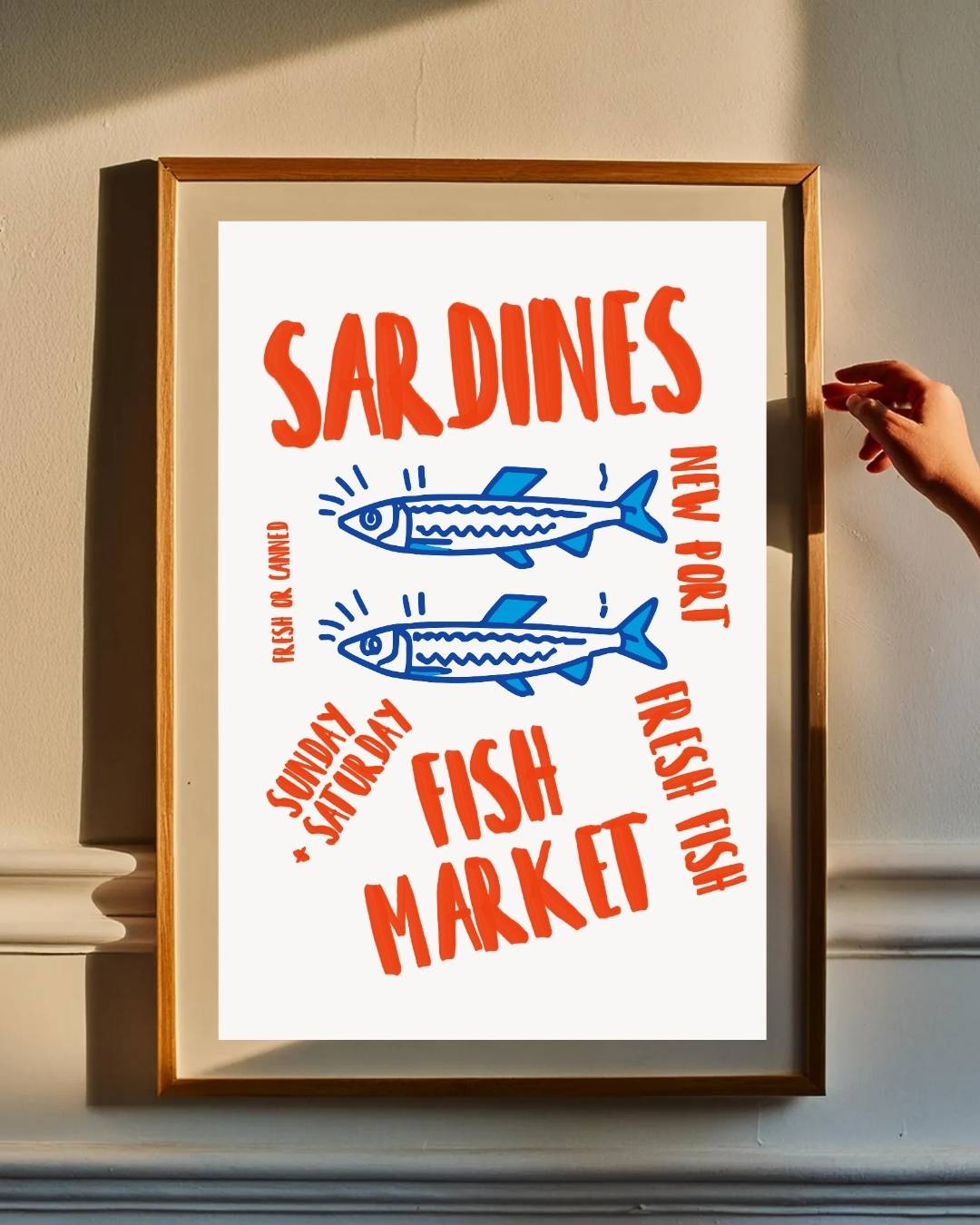 Sardines fish market Poster – staande poster voor modern interieur