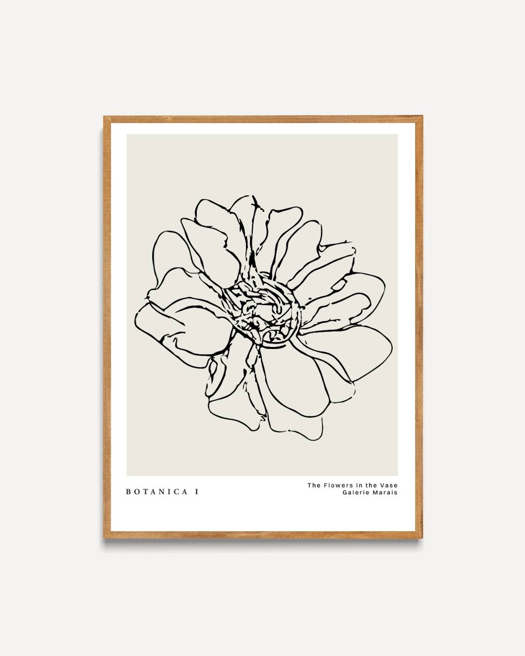 Bloem abstracte lijntekening Poster – portret poster als wanddecoratie