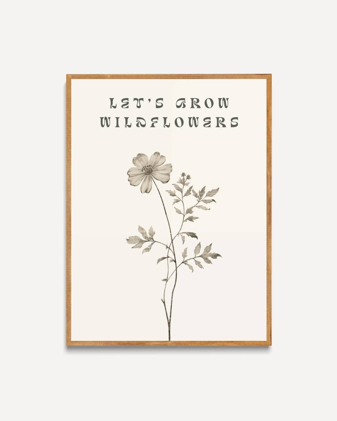 Let's Grow Wildflowers Poster – portret poster als wanddecoratie