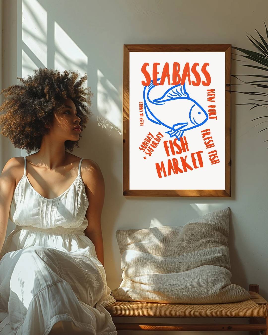 Seabass fish market Poster – staande poster voor modern interieur