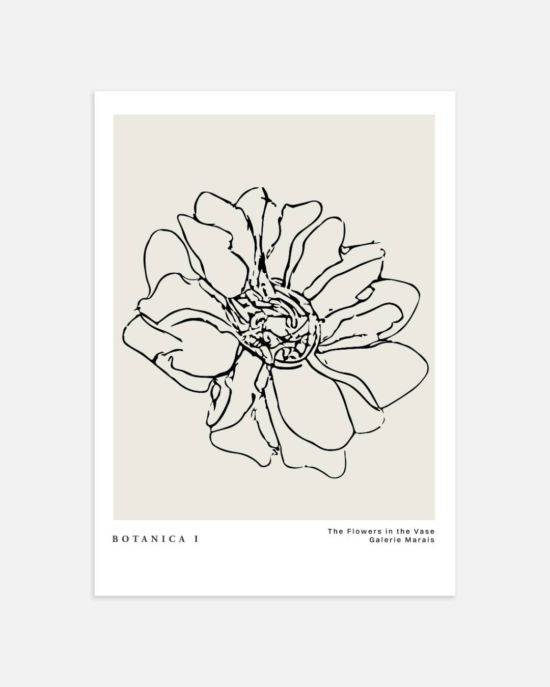 Bloem abstracte lijntekening Poster – portret wanddecoratie van WallArtistic