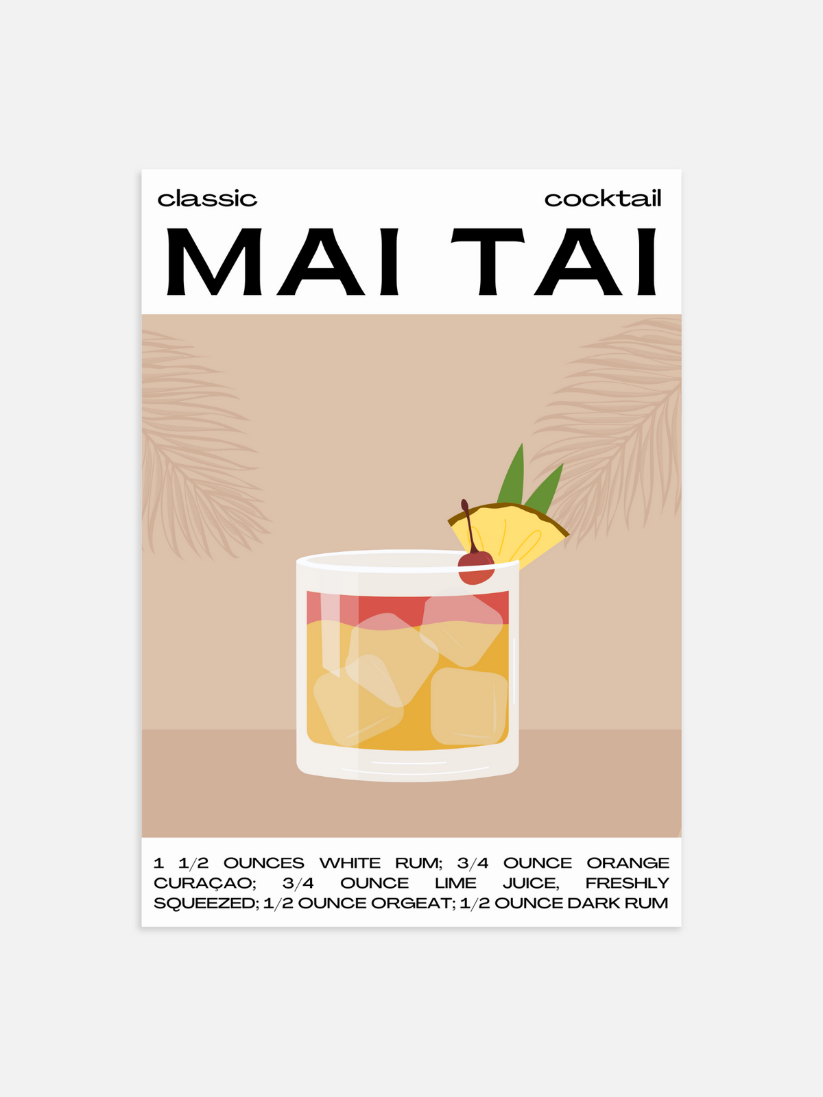 Mai Tai Poster – portret poster als wanddecoratie