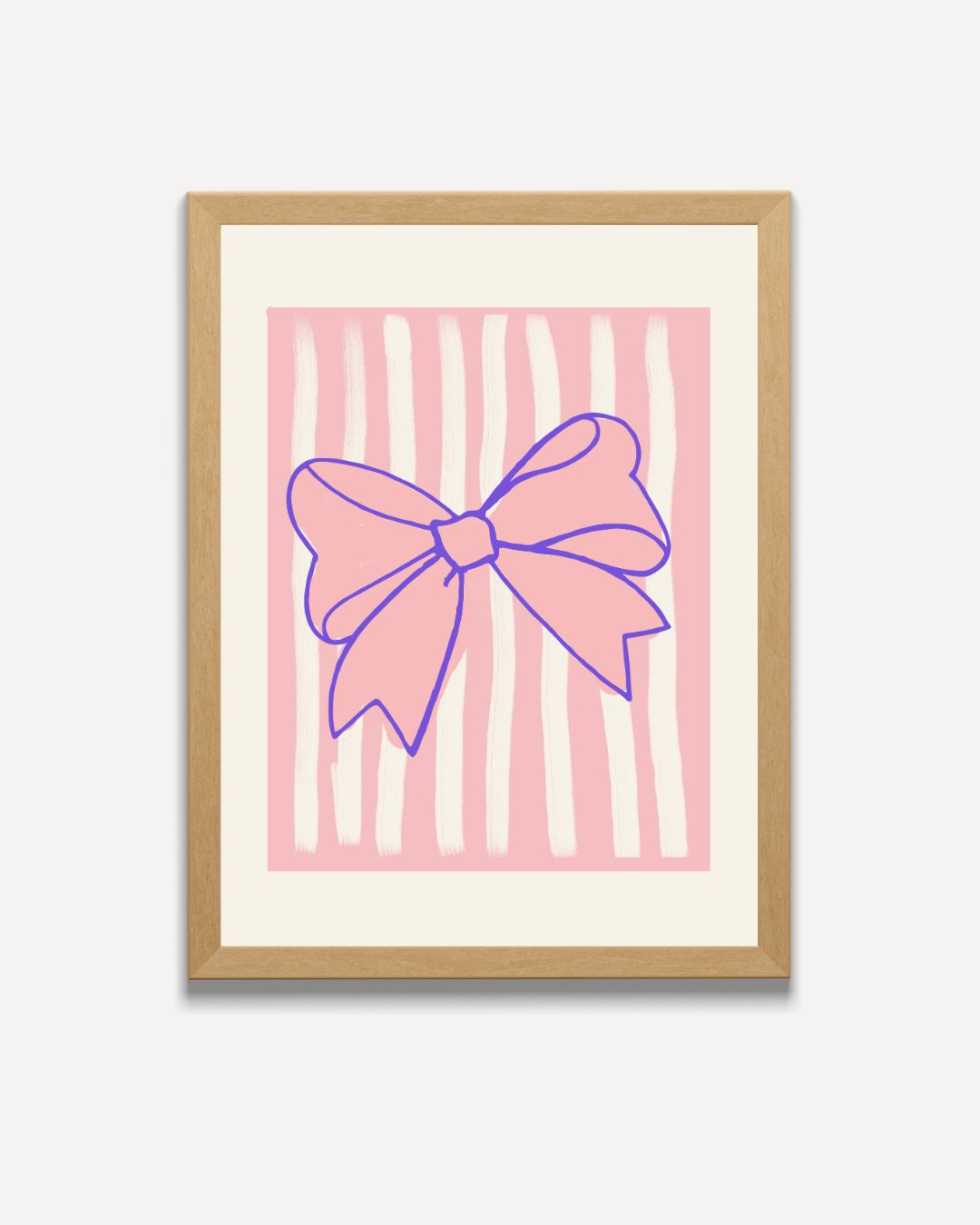 Strik op Roze Strepen Poster – portret poster als wanddecoratie