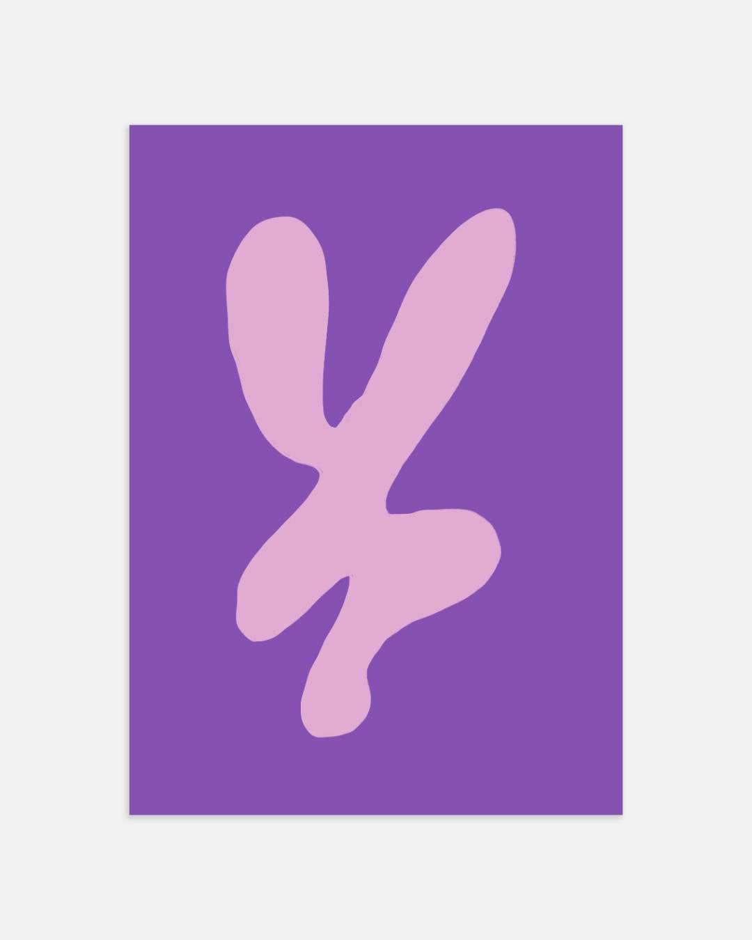 Abstract violet shape Poster – portret wanddecoratie van WallArtistic