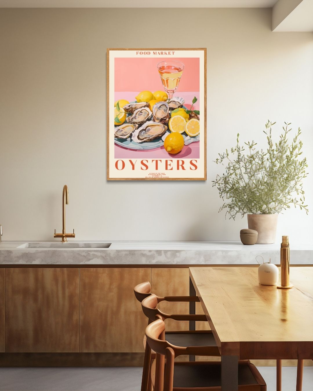 Oysters Poster – staande poster voor modern interieur
