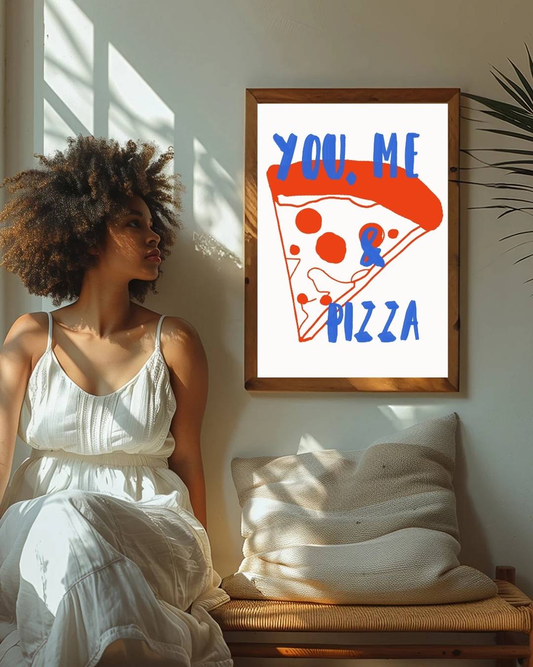 You, me & pizza Poster – staande poster voor modern interieur