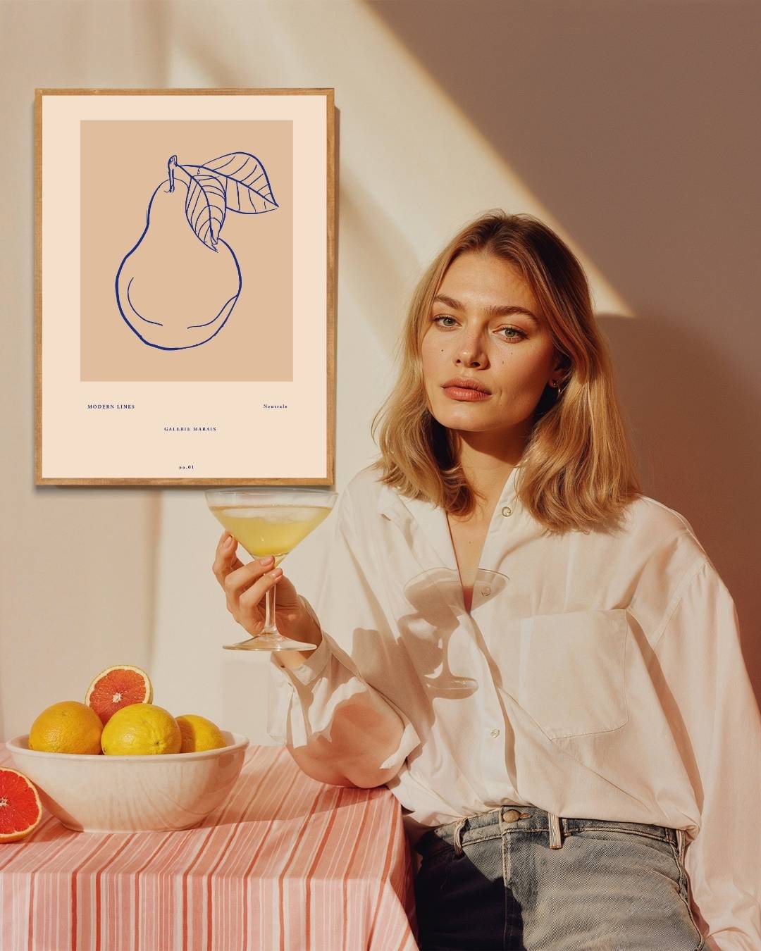 Minimalistische peer Poster – staande poster voor modern interieur