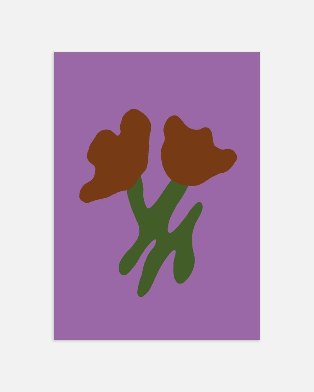 Abstracte bruine bloemen Poster – portret wanddecoratie van WallArtistic