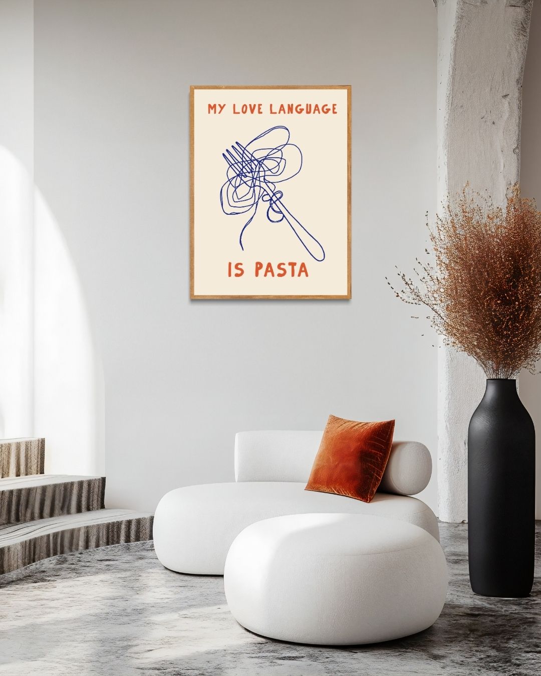Love language pasta Poster – staande poster voor modern interieur