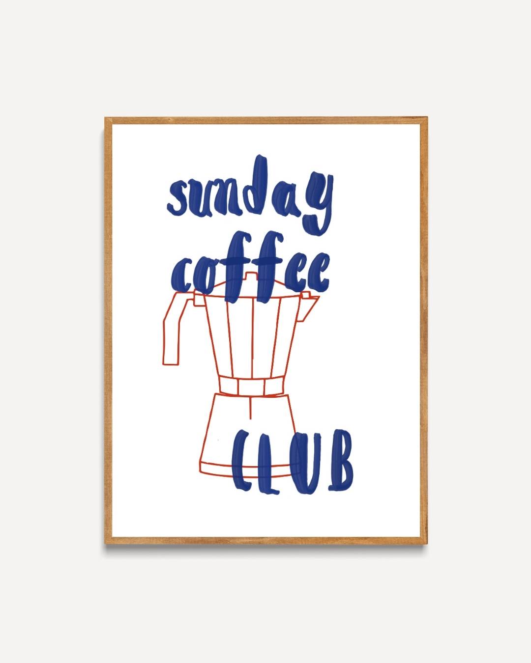 Sunday coffee club Poster – portret poster als wanddecoratie