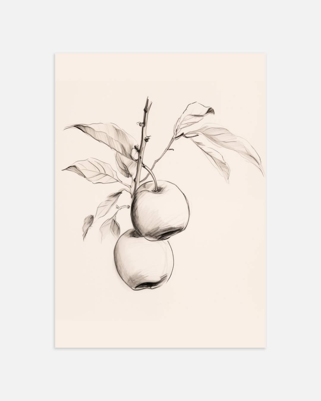 Realistische appelillustratie Poster – portret wanddecoratie van WallArtistic