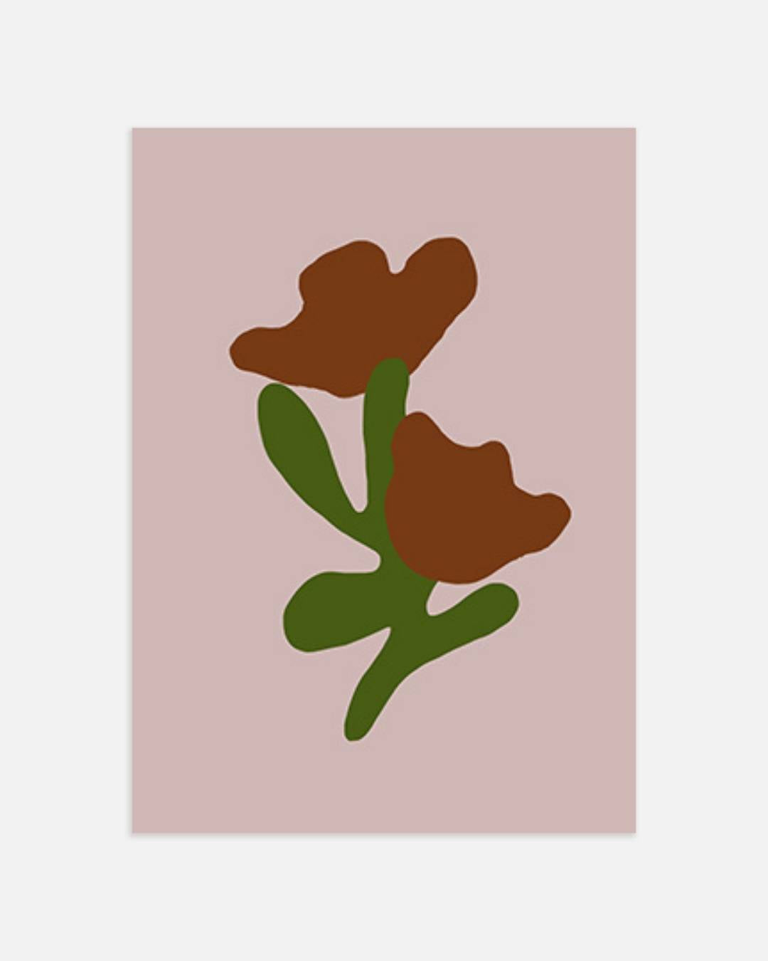 Abstracte groene bloemen Poster – portret wanddecoratie van WallArtistic