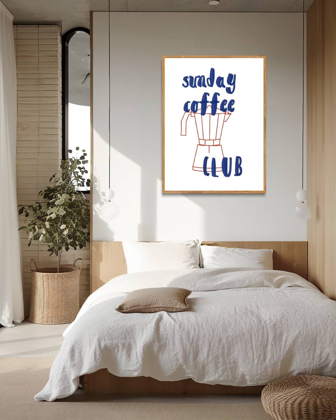 Sunday coffee club Poster – staande poster voor modern interieur