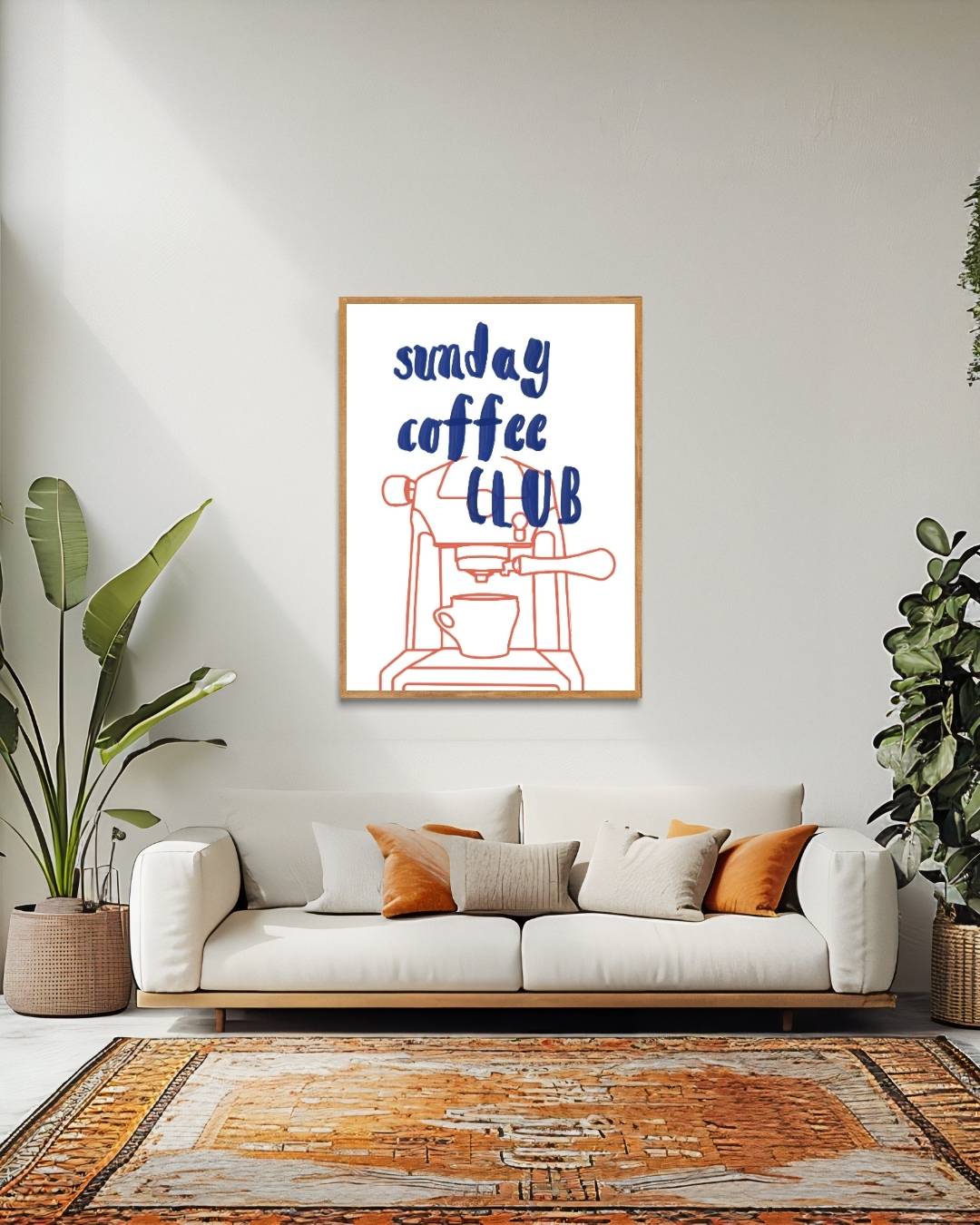 Sunday coffee club Poster – staande poster voor modern interieur