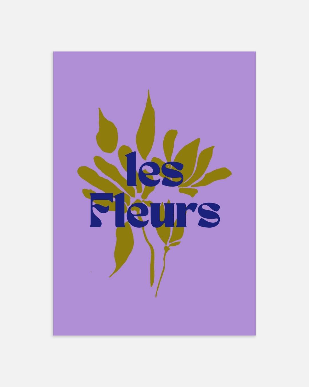 Les fleurs abstracte bloemensilhouet Poster – portret wanddecoratie van WallArtistic