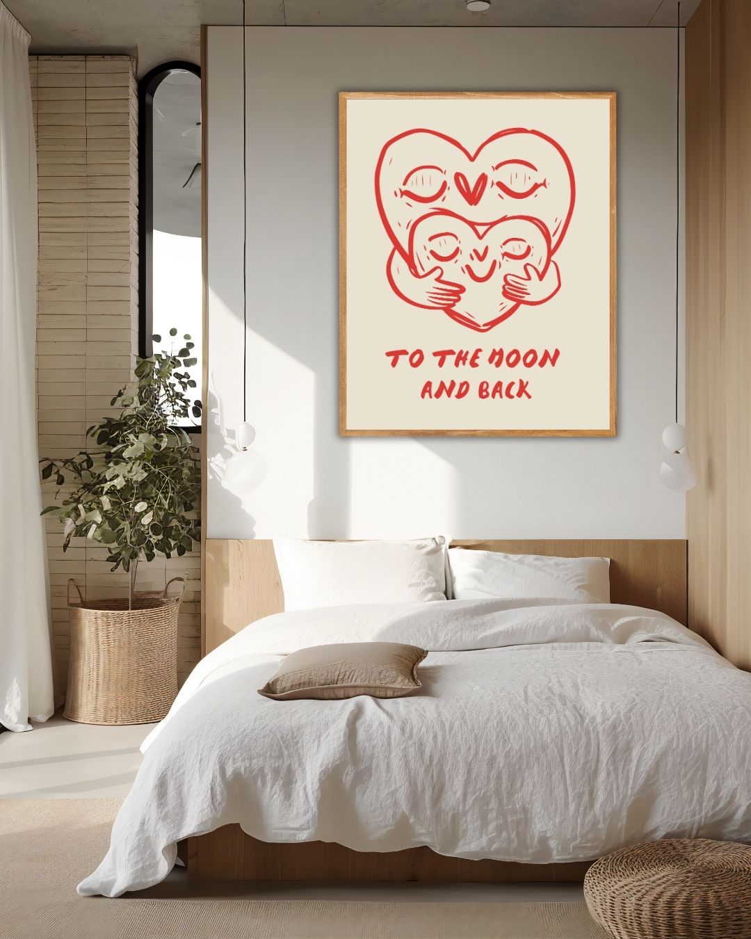 Liefde Tot de Maan en Terug Poster – staande poster voor modern interieur