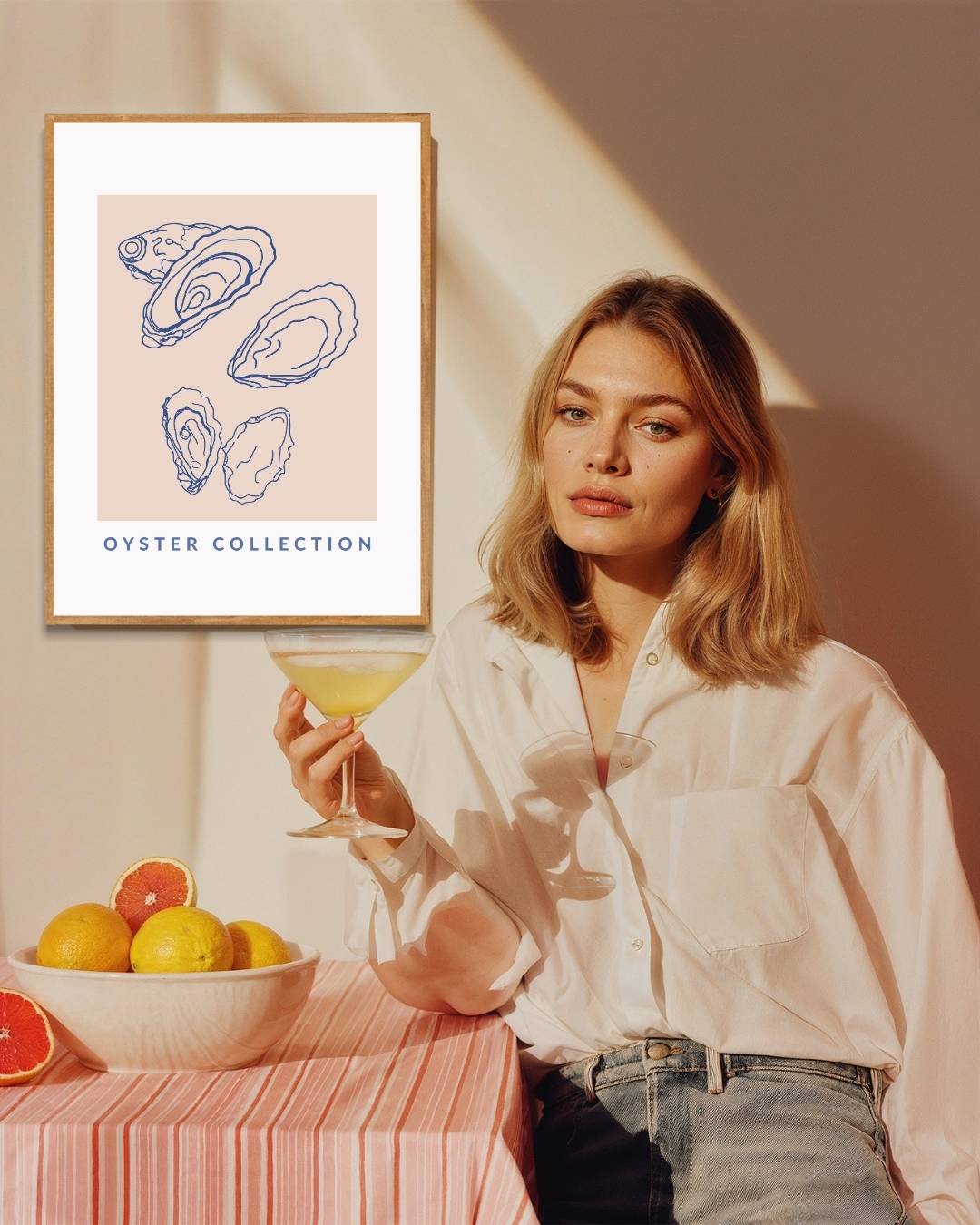 Oyster Collection Poster – staande poster voor modern interieur