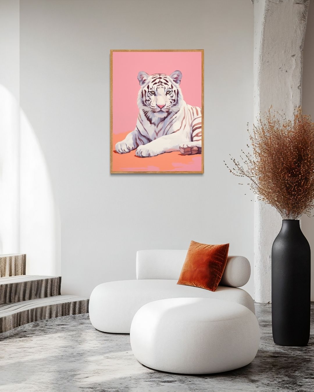 Witte tijger Poster – staande poster voor modern interieur