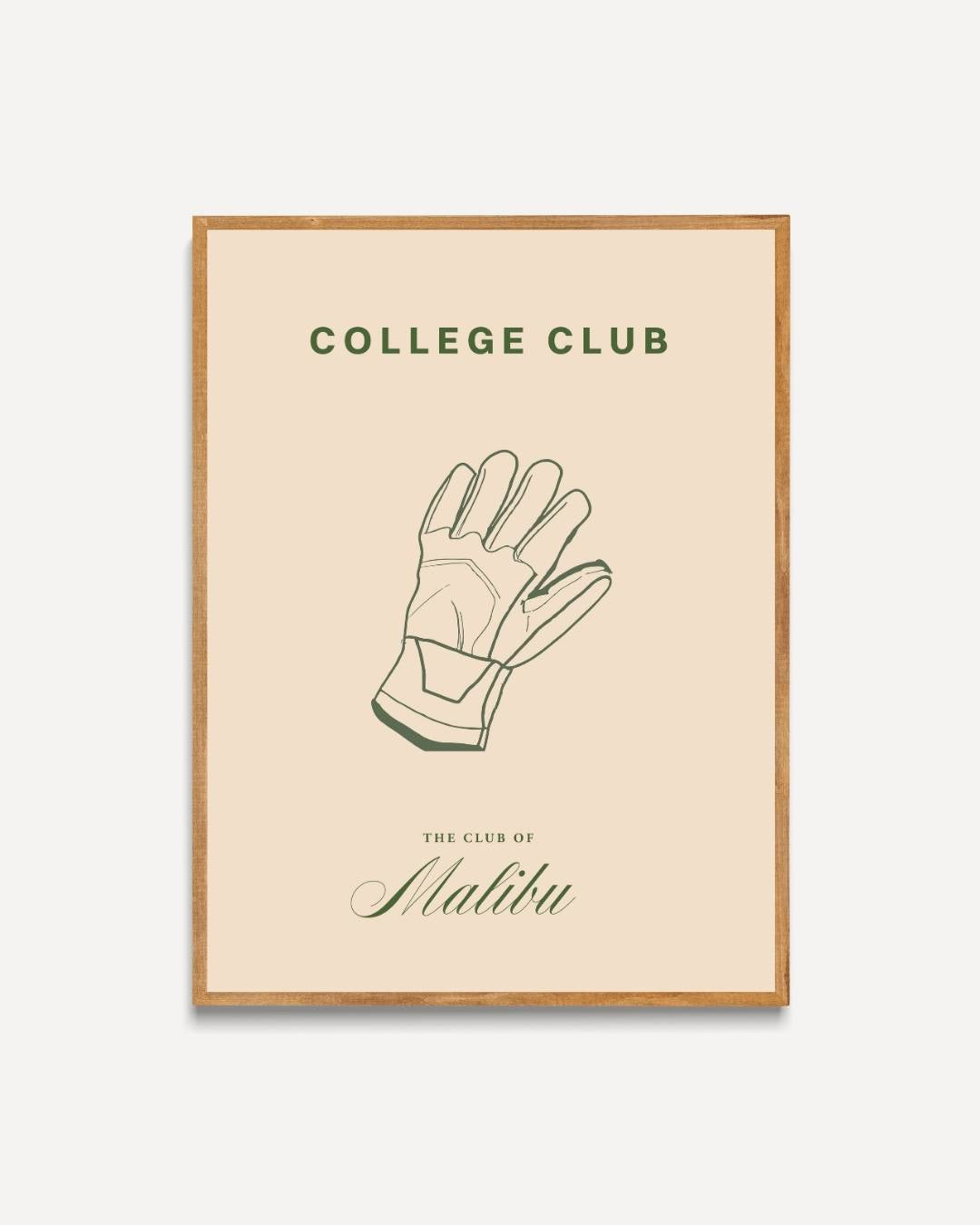 College Club handschoen Poster – portret poster als wanddecoratie