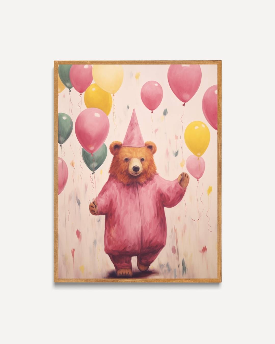 Feestelijke beer met ballonnen Poster – portret poster als wanddecoratie