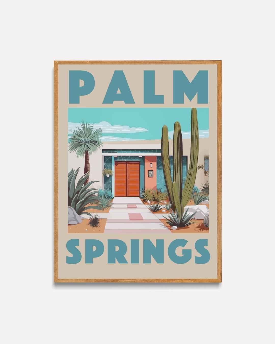 Palm Springs Retro Poster – portret poster als wanddecoratie