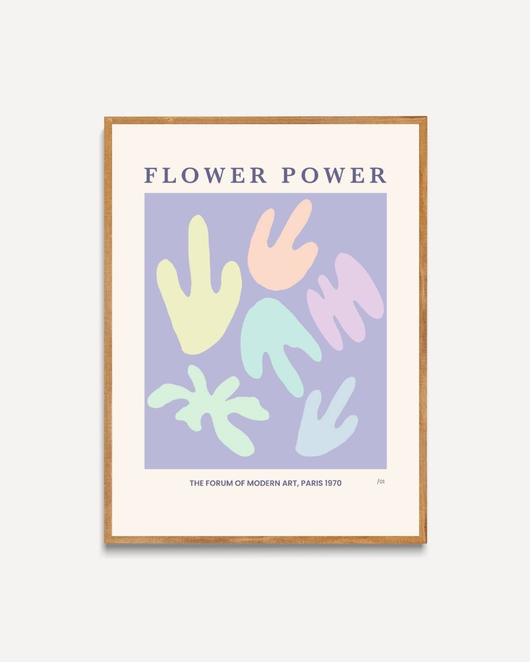 Flower Power Pastel Poster – portret poster als wanddecoratie