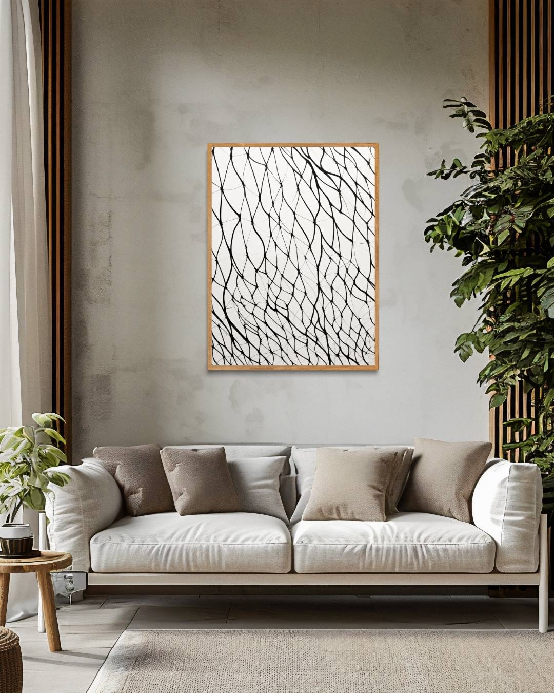 Abstracte zwarte lijnen Poster – staande poster voor modern interieur