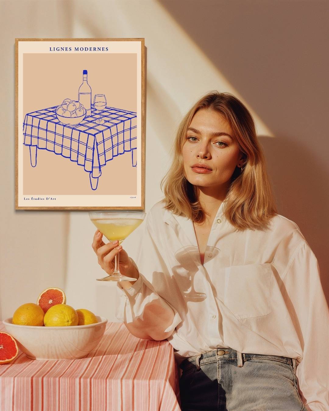 Moderne diner tafel Poster – staande poster voor modern interieur