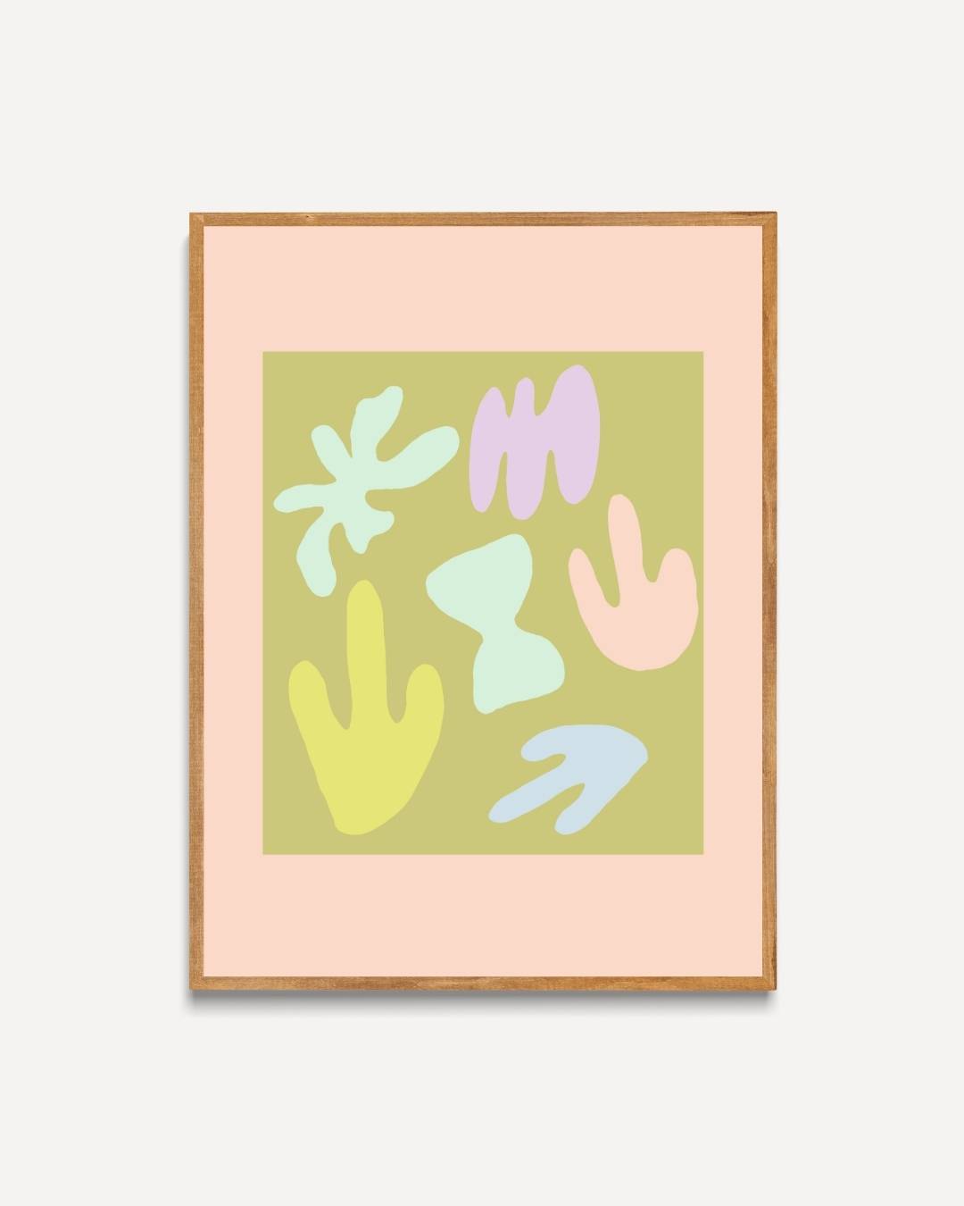 Pastel vormen Poster – portret poster als wanddecoratie