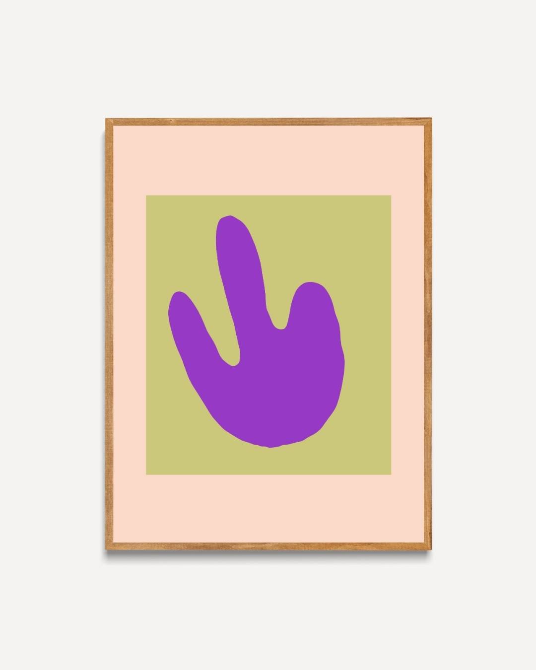 Abstracte paarse vorm Poster – portret poster als wanddecoratie