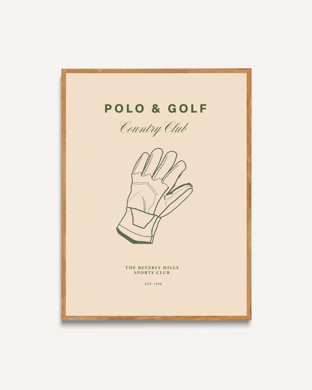 Polo & Golf handschoen Poster – portret poster als wanddecoratie