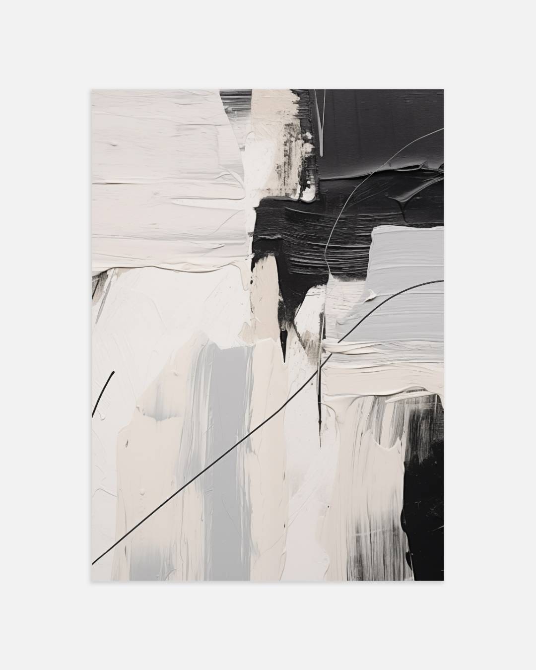 Zwart-wit abstractie Poster – portret wanddecoratie van WallArtistic