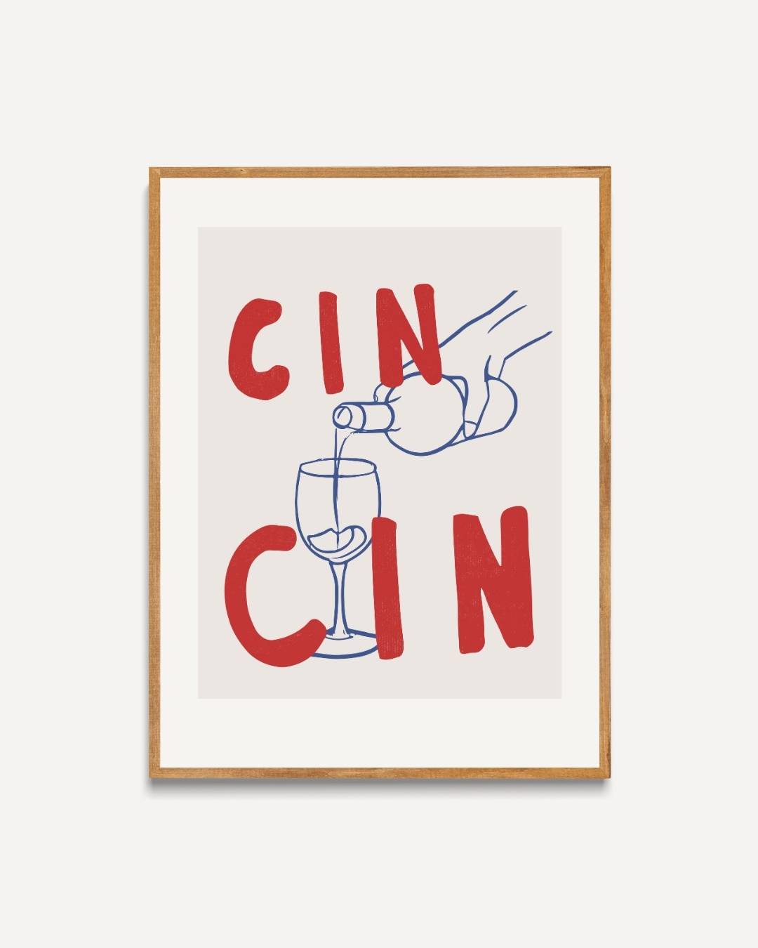 Chin chin cheers poster – portret poster als wanddecoratie