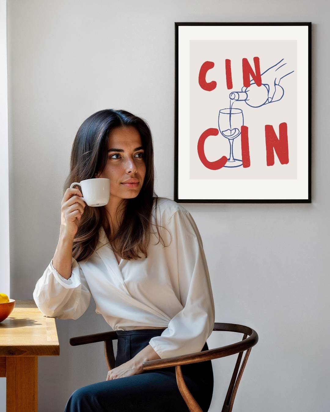 Chin chin cheers poster – staande poster voor modern interieur