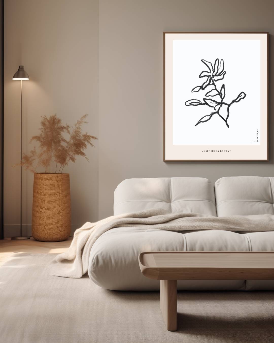 Abstracte bloem Poster – staande poster voor modern interieur