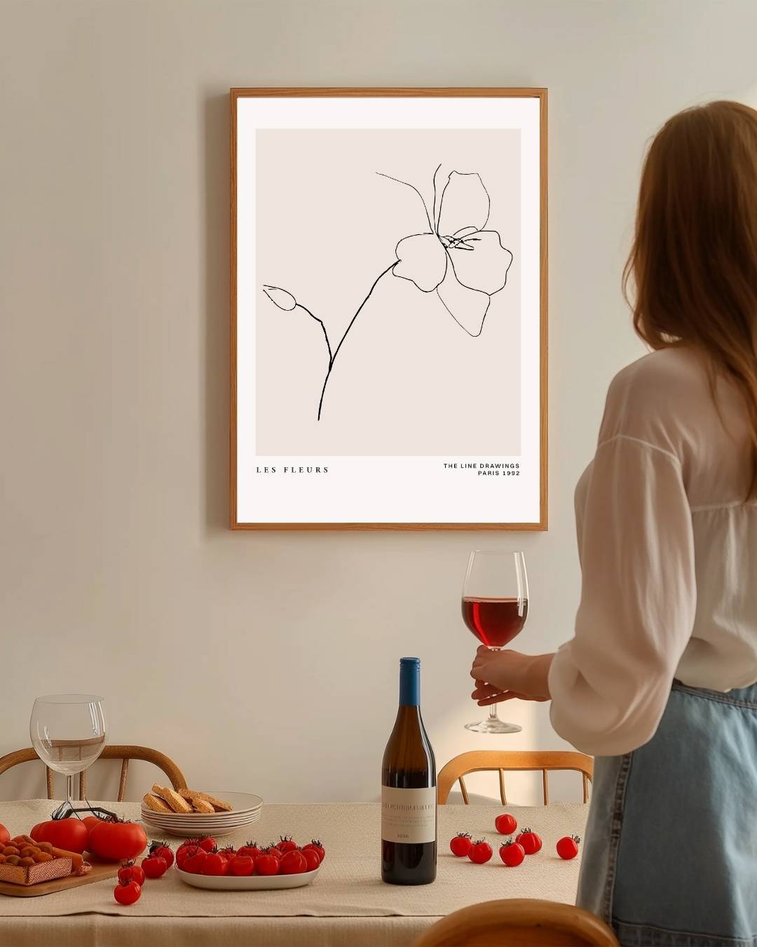 Elegante bloesem Poster – staande poster voor modern interieur
