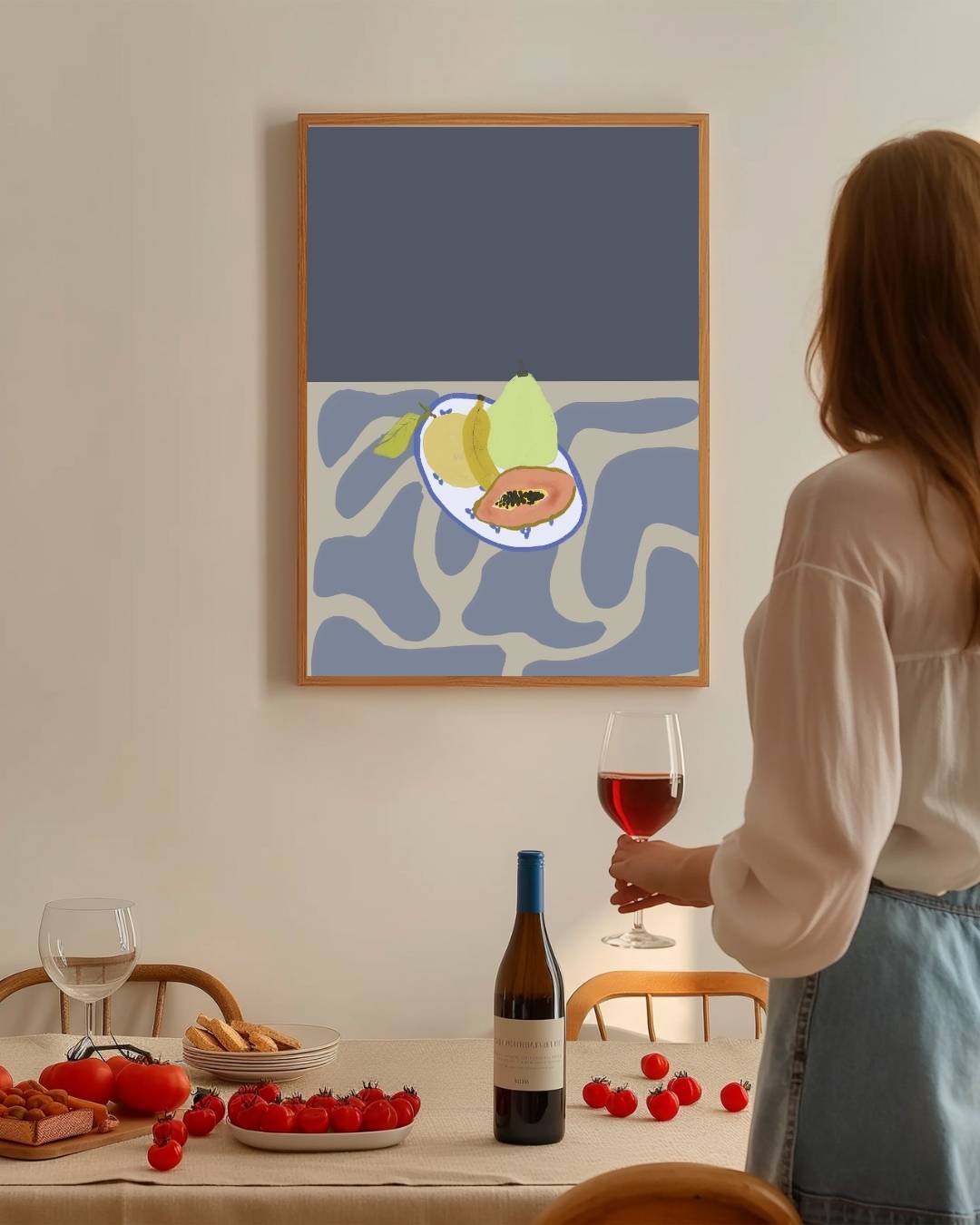 Tropische fruitschaal Poster – staande poster voor modern interieur