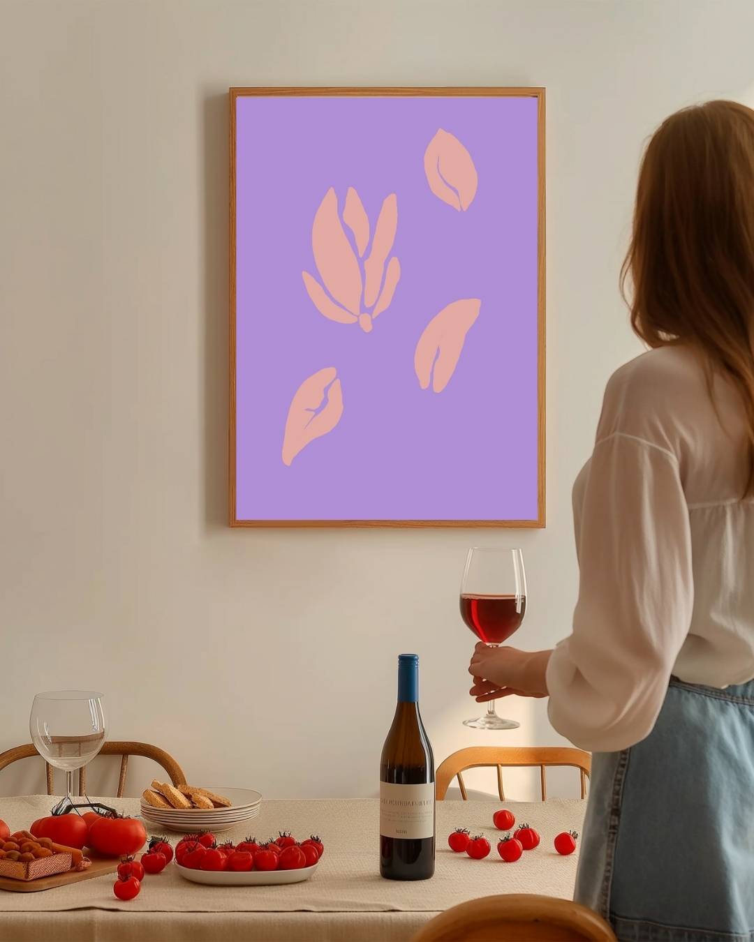 Abstracte bloemblaadjes Poster – staande poster voor modern interieur